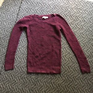 LOFT Women's Crew Neck Sweater - Burgundy